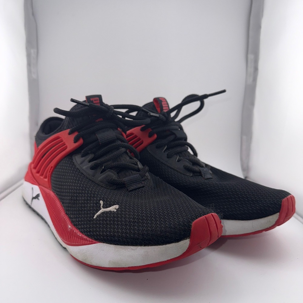 Puma Pacer Future Mens Sneakers Black Red Running Shoes SoftFoam Low Top Size 10